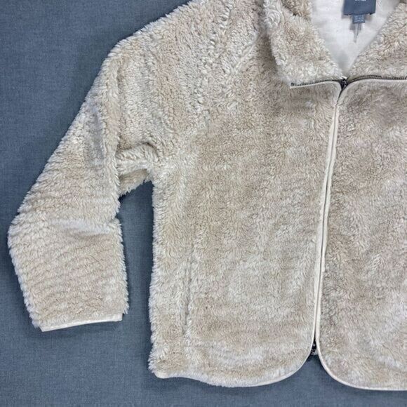Lysse Fleece Jacket Womens Sz L Beige Elora Sherpa Full Zip Cozy Teddy Bear Coat - Picture 4 of 16